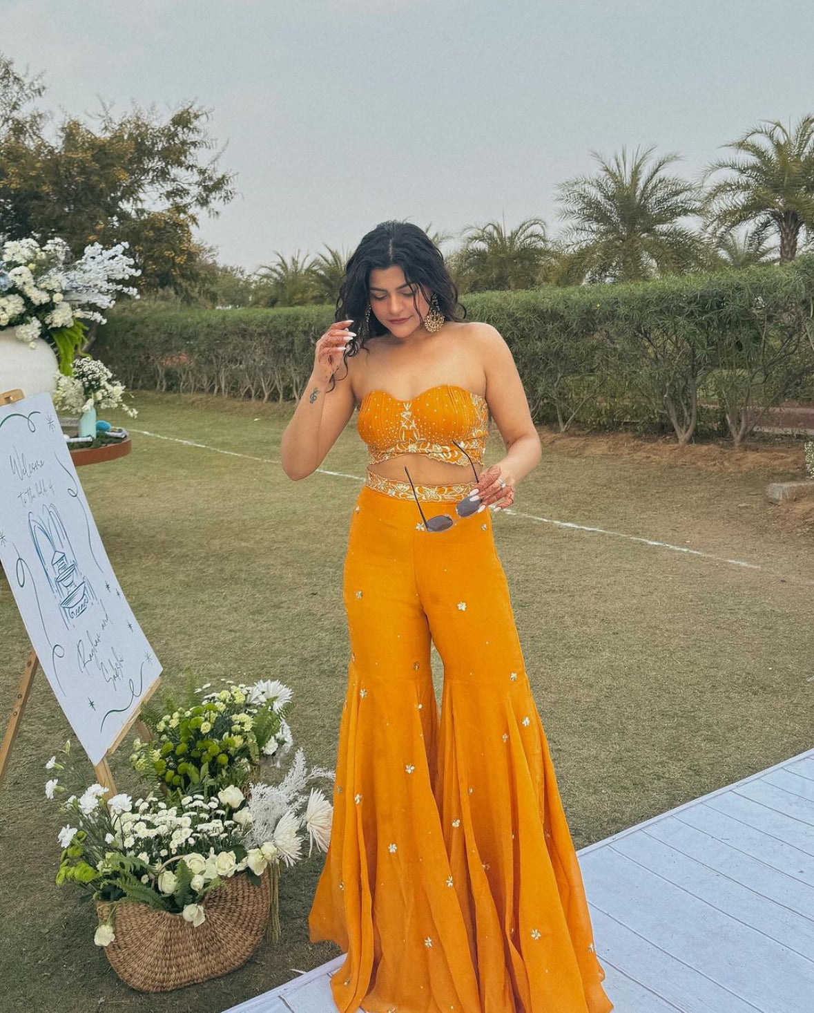 Kritika Khurana in Embroidered Corset With Gharara Set