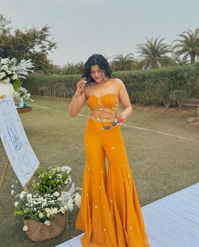 Kritika Khurana in Embroidered Corset With Gharara Set