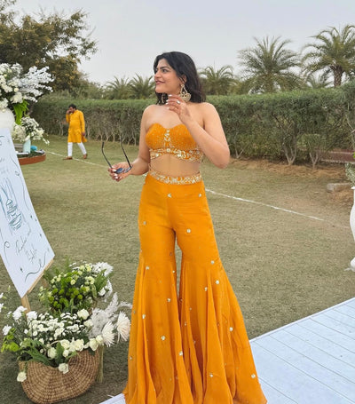 Kritika Khurana in Embroidered Corset With Gharara Set