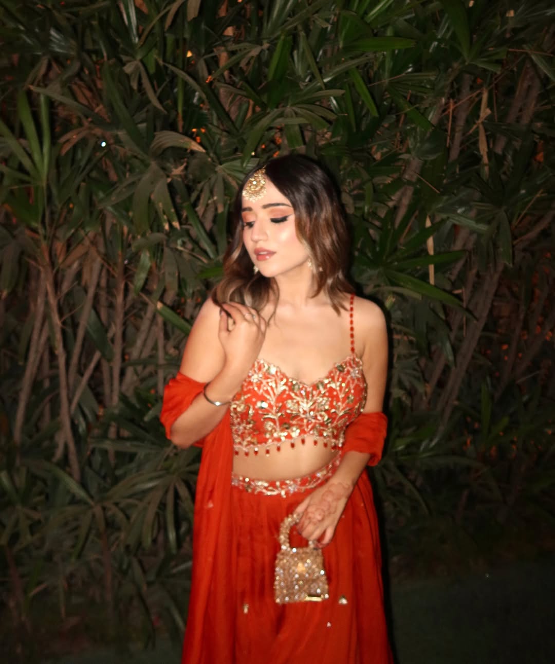 Prabhleen in V Hem Embroidered Blouse With Lehenga And Embroidered Dupatta Set