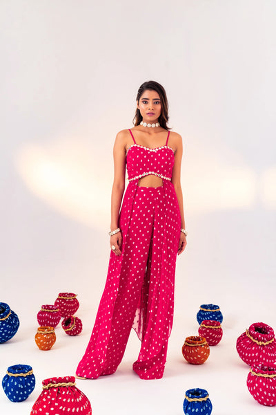 BACK KNOT BLOUSE WITH SIDE PANELS AND STRAIGHT PANT SET