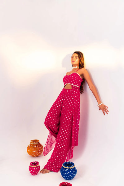 BACK KNOT BLOUSE WITH SIDE PANELS AND STRAIGHT PANT SET