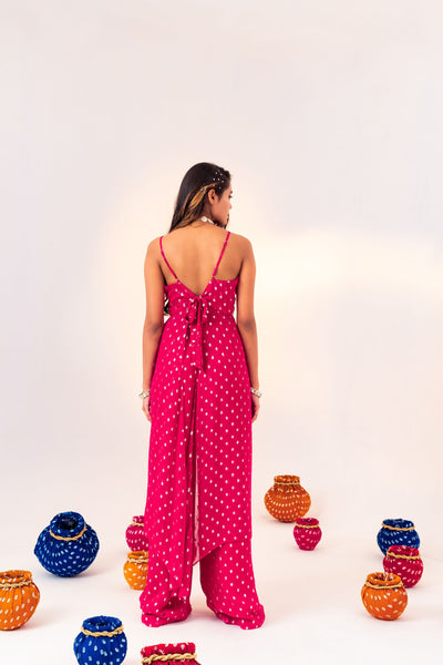 CENTRE TIE-UP TUNIC AND STRAIGHT PANT SET