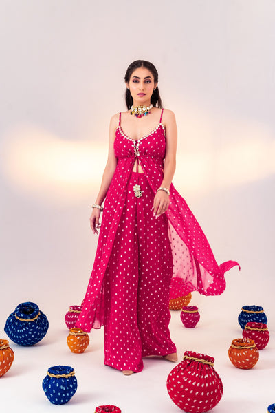 CENTRE TIE-UP TUNIC AND STRAIGHT PANT SET