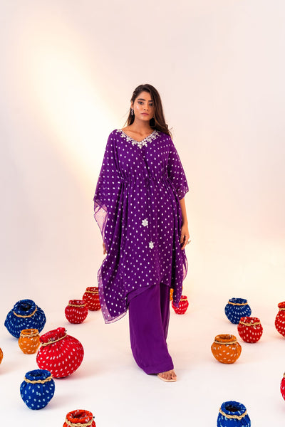 V-NECK KAFTAN WITH STRAIGHT PANT