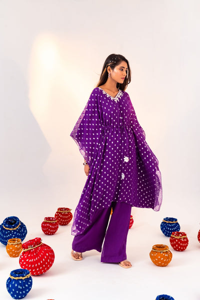 V-NECK KAFTAN WITH STRAIGHT PANT
