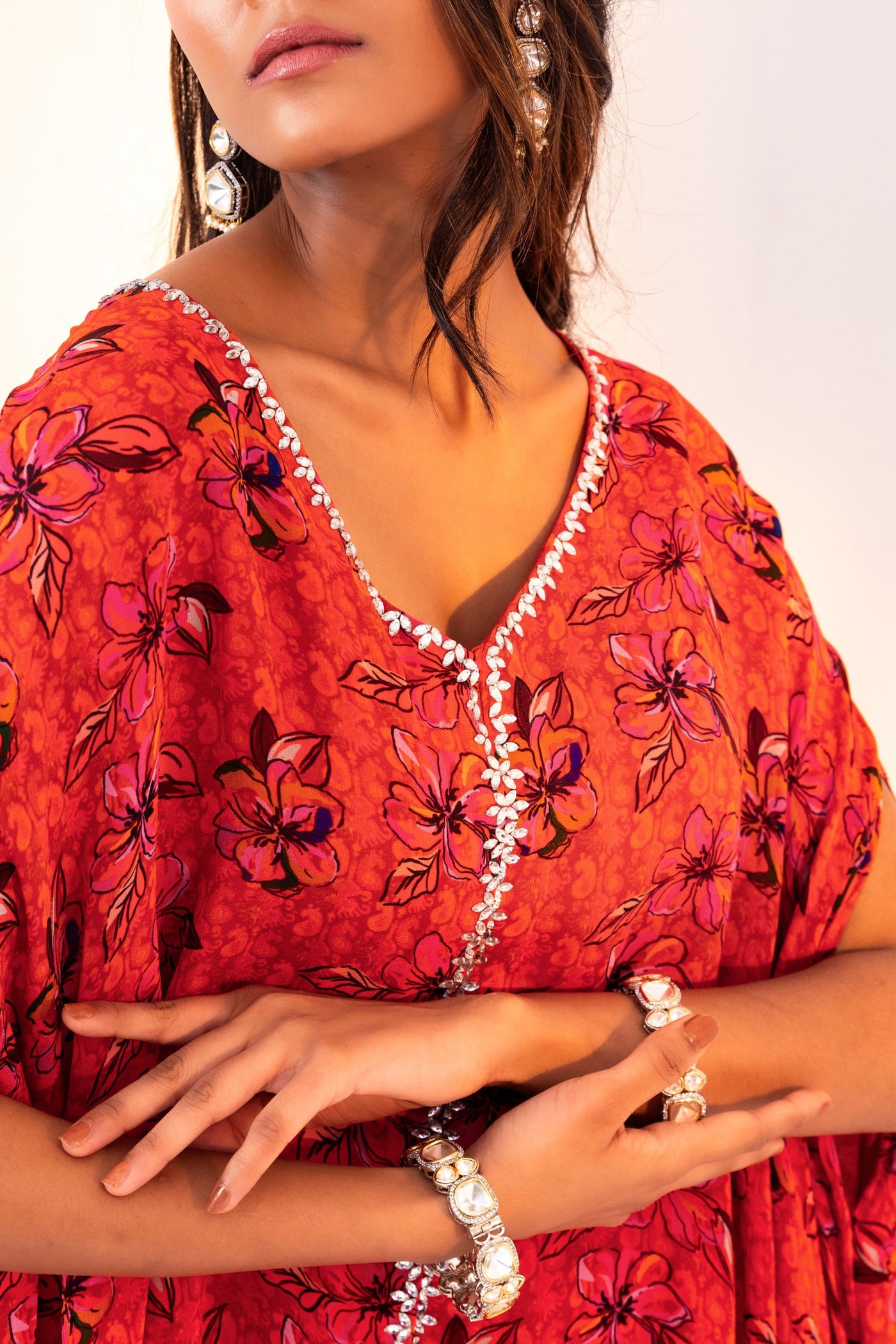 PRINTED JACKET KAFTAN WITH GHARARA PANT