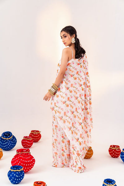 PRINTED 1-SHOULDER ASYMMETRICAL TUNIC AND STRAIGHT PANT