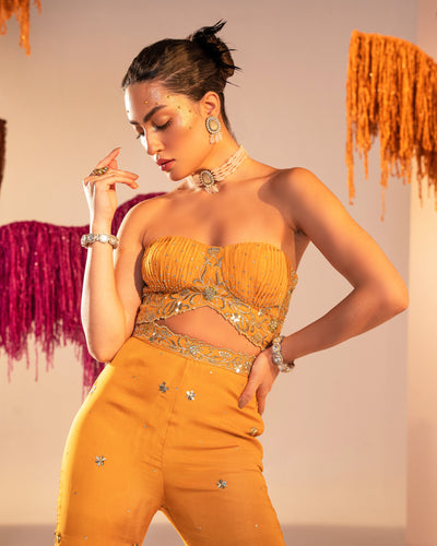 Embroidered Corset With Gharara Set
