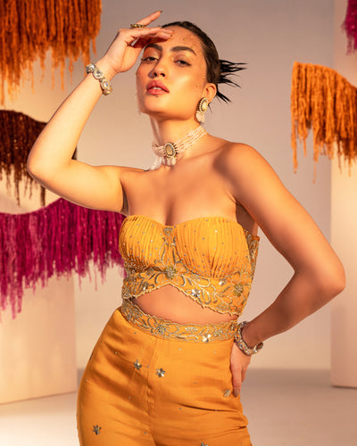 Embroidered Corset With Gharara Set