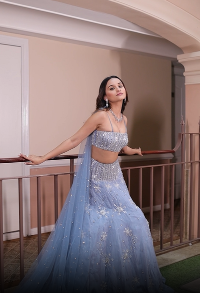 Aayushi Sharma in Elsa Lehenga Set