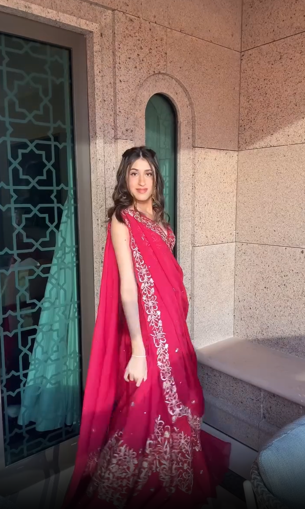 Isha Malhotra in Embroidered Backless Blouse With Lehenga And Embroidered Dupatta Set