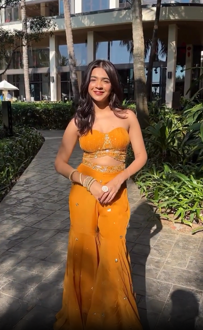 Rebel Kid in Embroidered Corset With Gharara Set