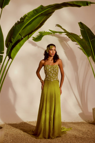 MORIKO MONSTERA CORSET SET
