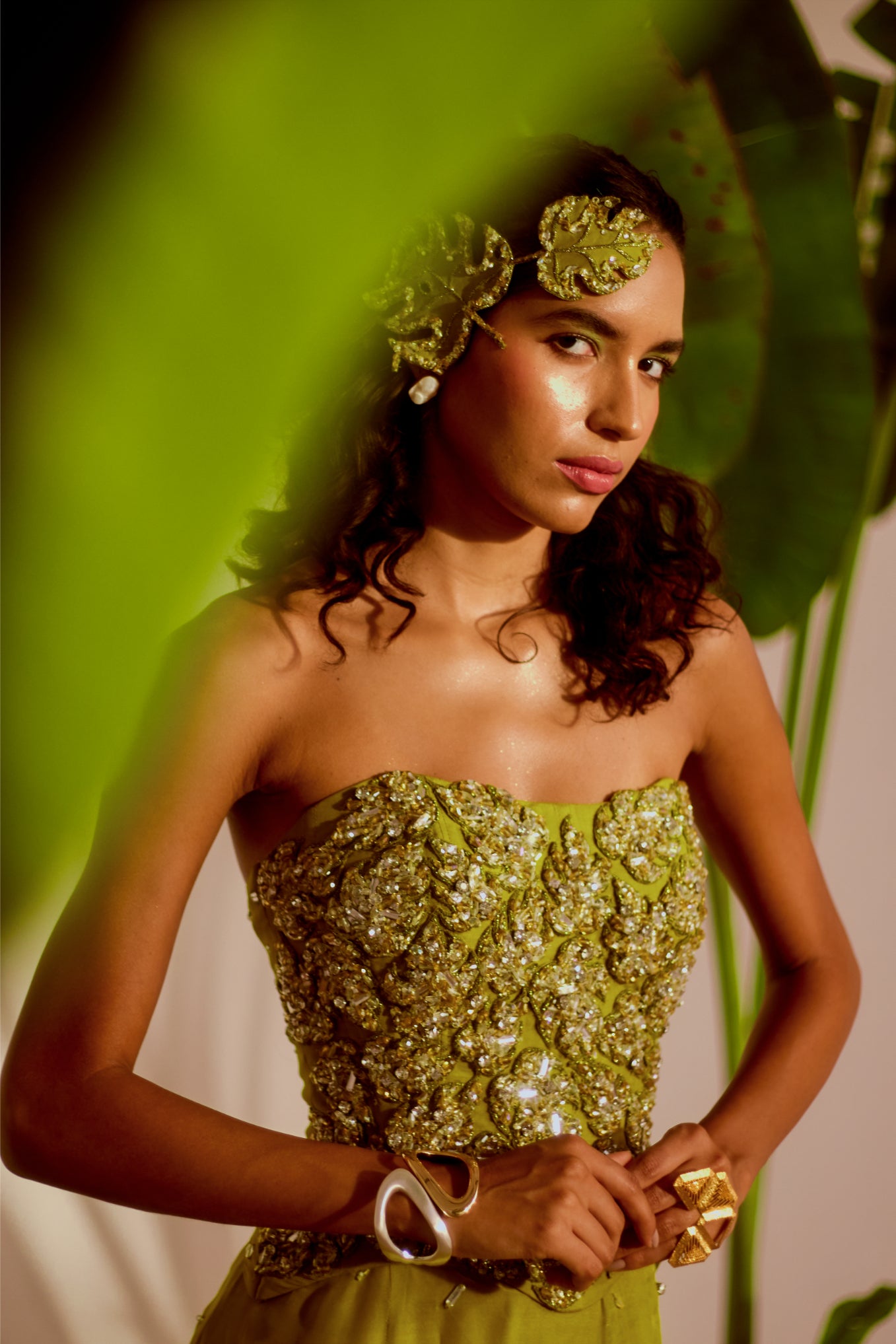 MORIKO MONSTERA CORSET SET