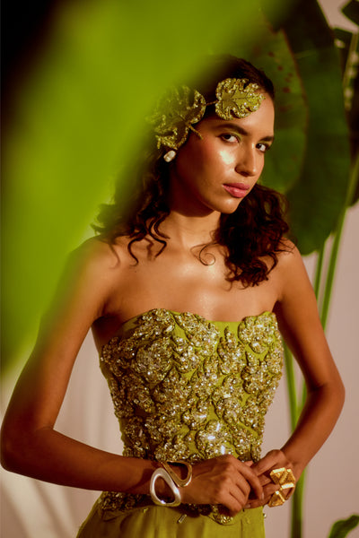MORIKO MONSTERA CORSET SET