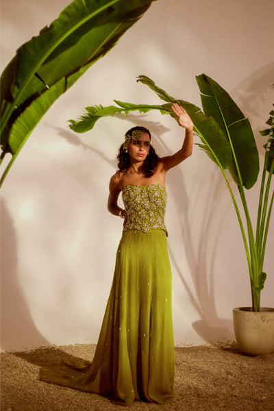 MORIKO MONSTERA CORSET SET