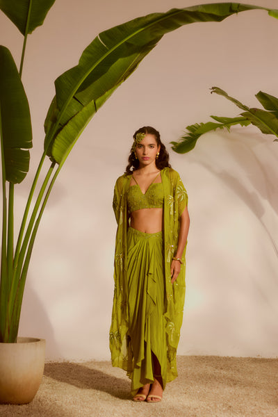 ARECA CAPE AND DRAPE SKIRT SET