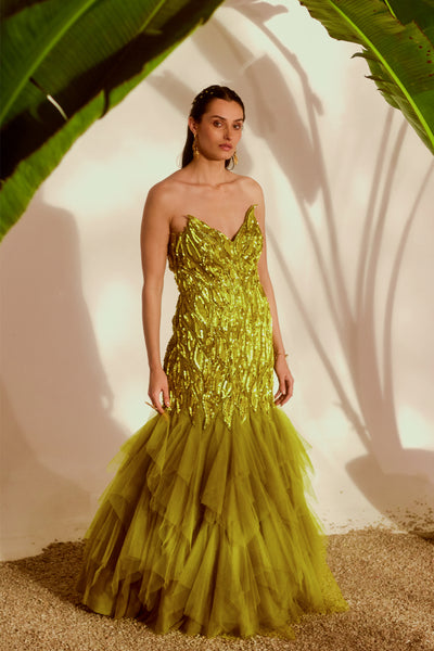 FAUNA APPLIQUE GOWN
