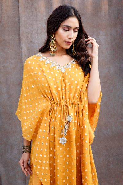 Mirror Work Kaftan With Tassels