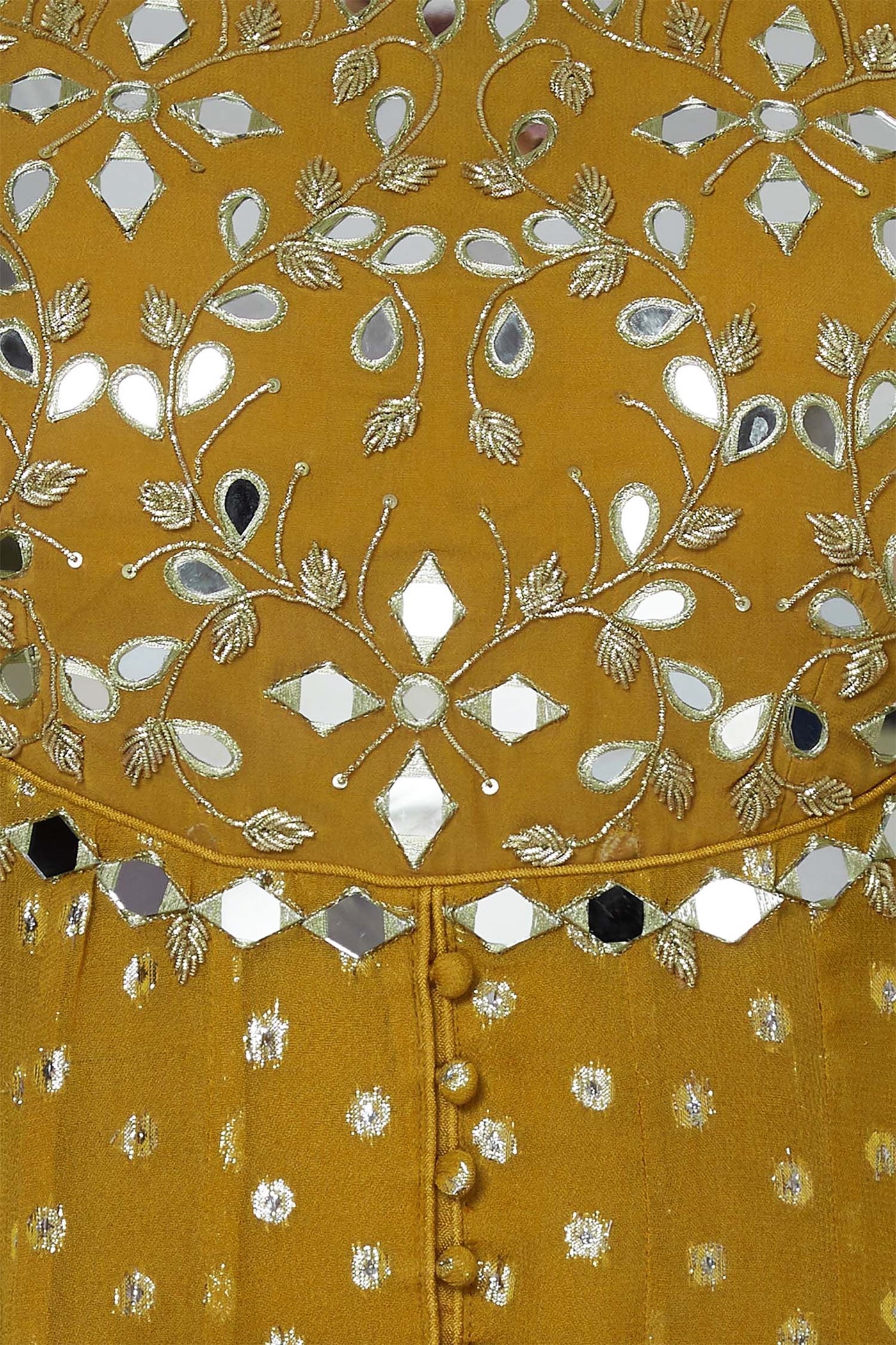Lurex Georgette Anarkali With Mirror Work Bodice
