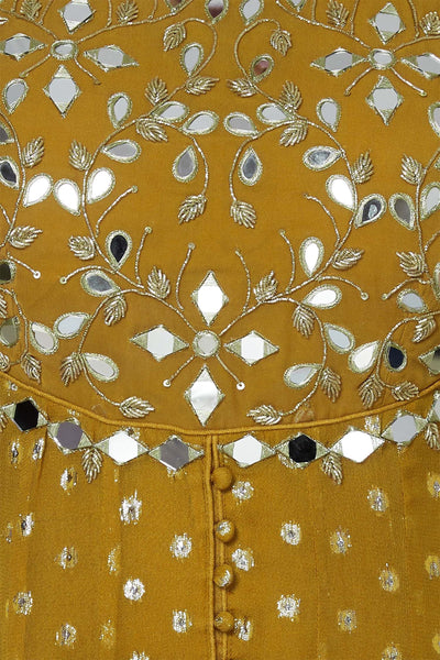 Lurex Georgette Anarkali With Mirror Work Bodice